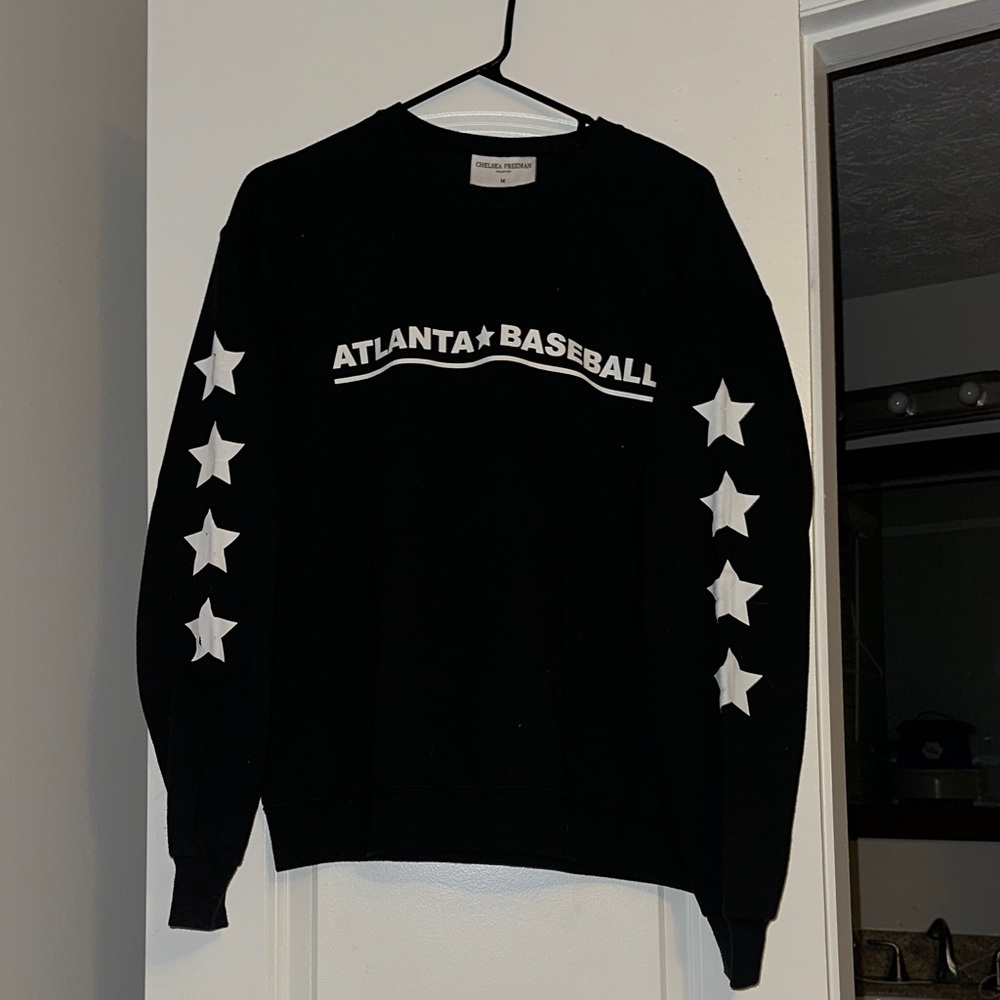 Black Atlanta Baseball Sweater